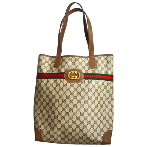 gucci made in italy logo tote with leather trim|genuine Gucci tote bags.